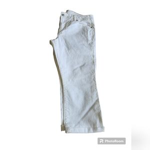 TALBOTS  size 12P crop/flare off white denim.